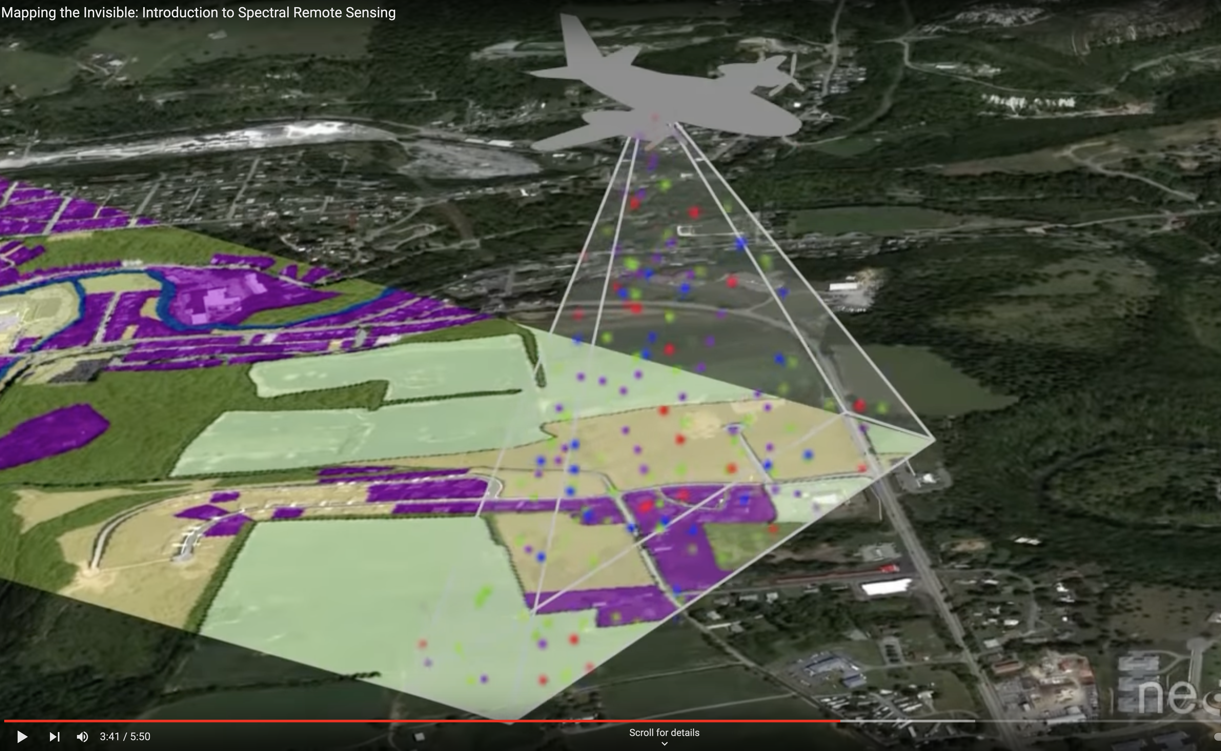 Image showing a plane flying over the landscape collecting data.