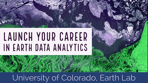 Earth Data Analytics professional certificate banner - launch your career. 